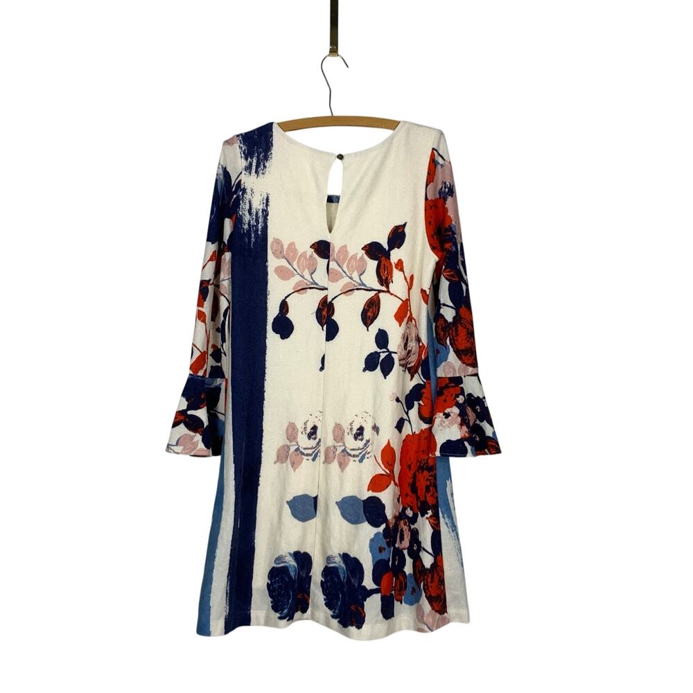 Anthropologie Maeve Anthousia Floral Swing Dress Size M Red Blue Cottagecore - Picture 3 of 9